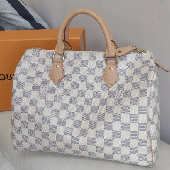 DISCONTINUED Like-NEW  Louis Vuitton DA Speedy 30💙🤍 - Picture 15 of 16